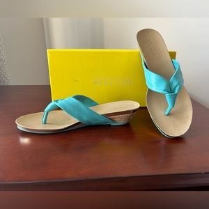 Turquoise Kenneth Cole slides